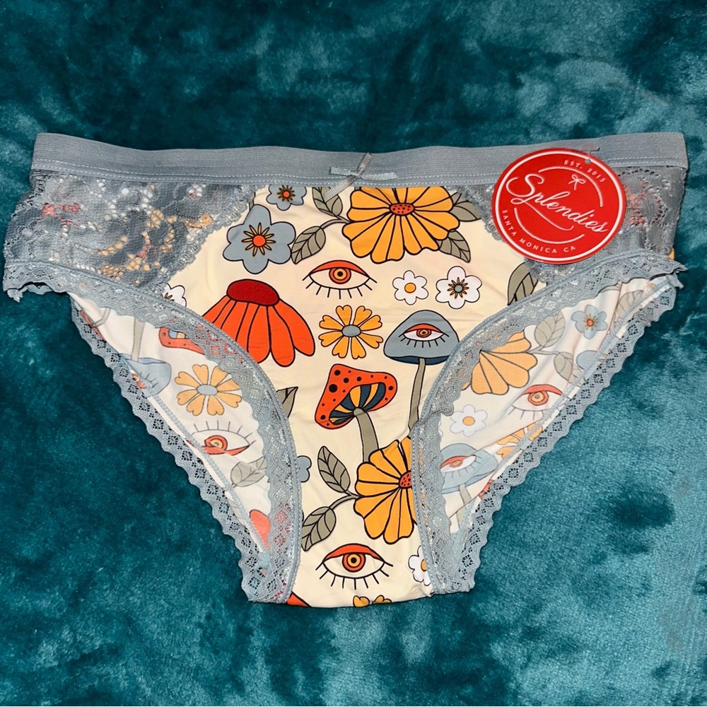 Brand New with Tag Splendies Undies Floral Lace Mushroom Cottagecore